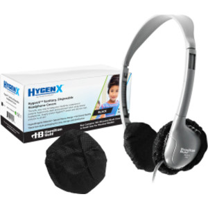 HygenX Sanitary, Disposable Ear Cushion Covers, 2.5", Black, 50 Pairs