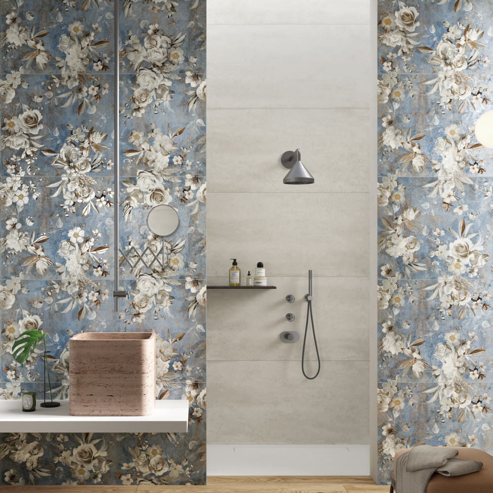 Parete Setoso Blue 23-1/2 in. x 47 in. Porcelain Floor and Wall Tile