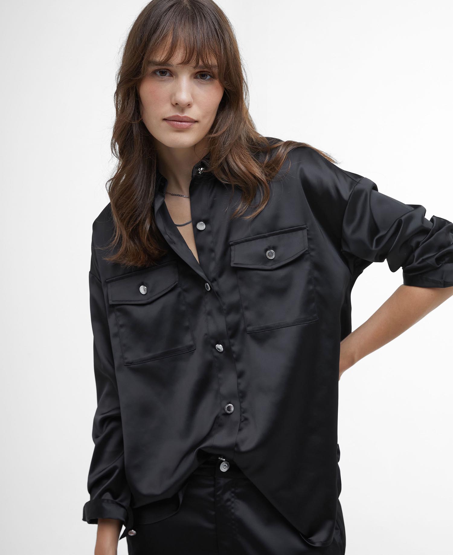Della Satin Long-Sleeved Shirt image number 3
