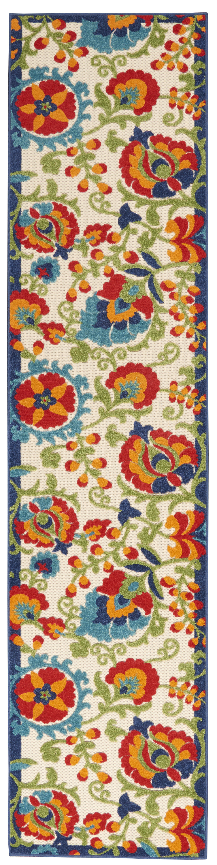 Nourison Aloha 2'3" x 10' Multicolor Farmhouse Rug