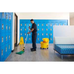 Rubbermaid Commercial, Gripper Fiberglass Wet Mop Handle, 60", Gray