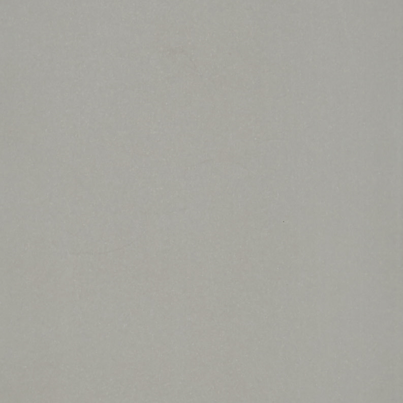 Smooth pale-gray wall, unadorned and matte, filling the frame; surface shows subtle speckling and faint shadowing; evenly lit, minimal interior close-up with no visible features or furnishings.