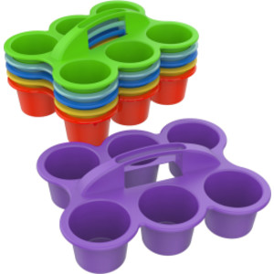 Supply Caddy, 6 Compartments, Assorted Colors, Portable Classroom Organizer, Set of 6