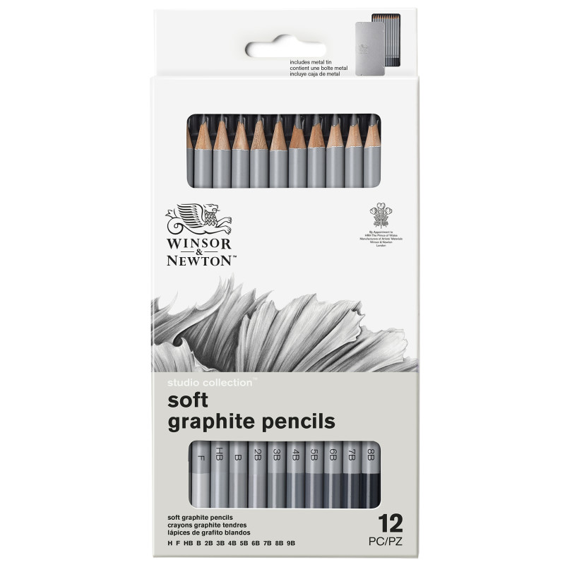 Studio Collection Graphite Pencil Tin, Soft, Set of 12