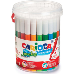 Jumbo Maxi Tip Felt Tip Washable Pens Tube - 50 Pieces