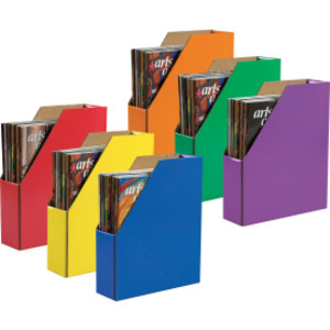 Magazine Holders, 6 Assorted Colors, 12-3/8"H x 3-1/8"W x 10-1/4"D, 6 Holders