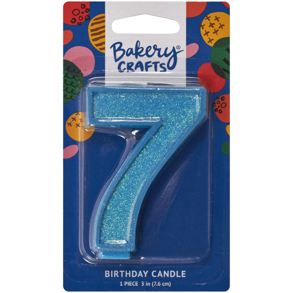 7 Glitter Numeral Candles