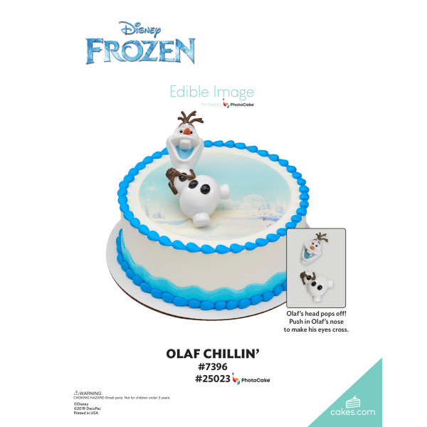 Frozen Olaf Chillin' The Magic of Cakes® PhotoCake® Enhanced Round Background Page