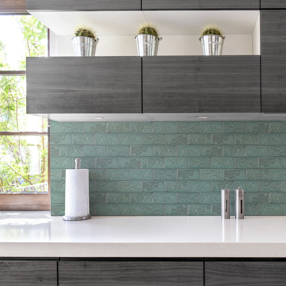 Antic Feelings Lava Verde 3 in. x 6 in. Ceramic Wall Tile