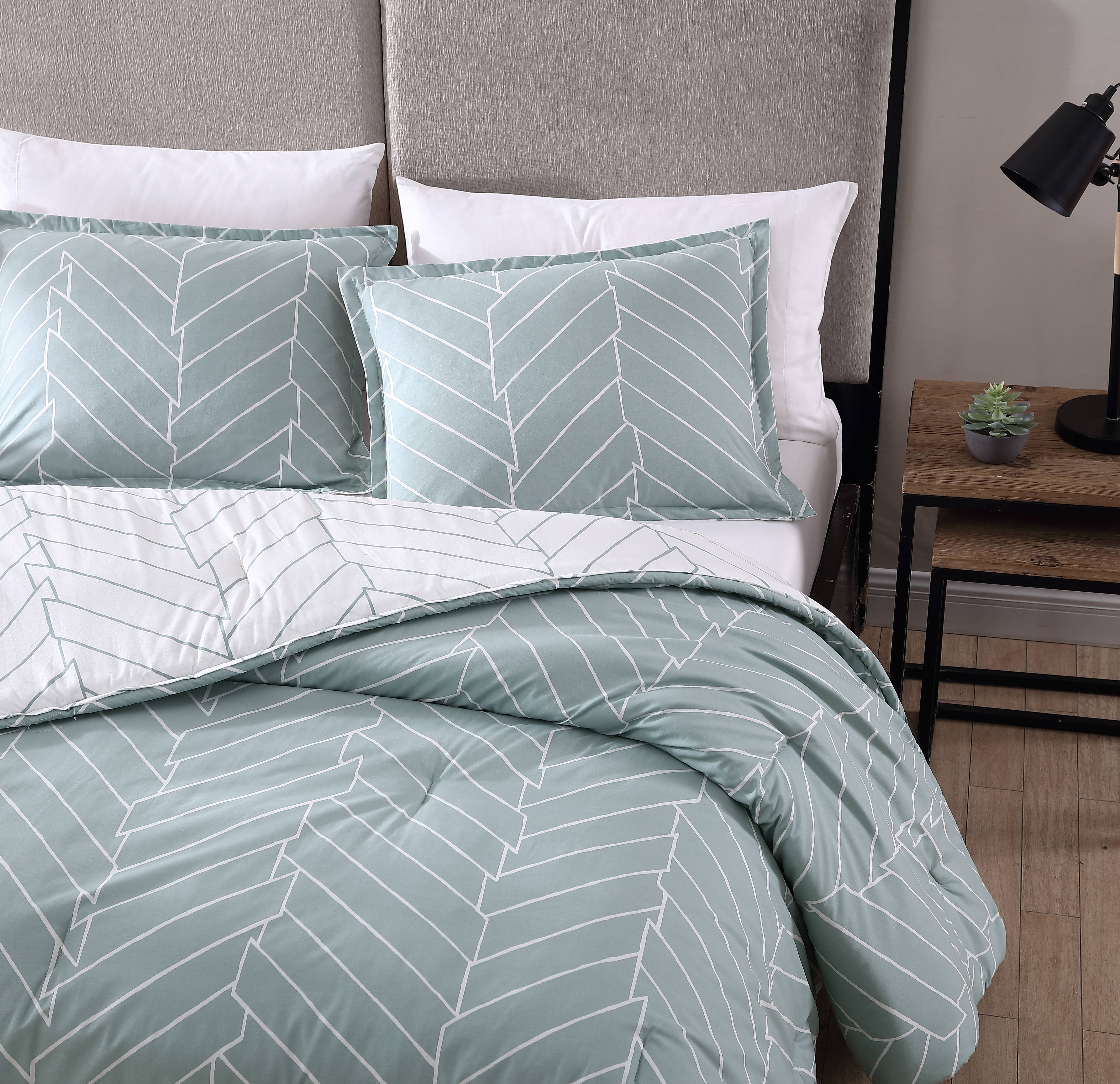 City Scene Ceres Cotton Green 3 Piece Comforter Set-Full/Queen - Picture 11 of 21