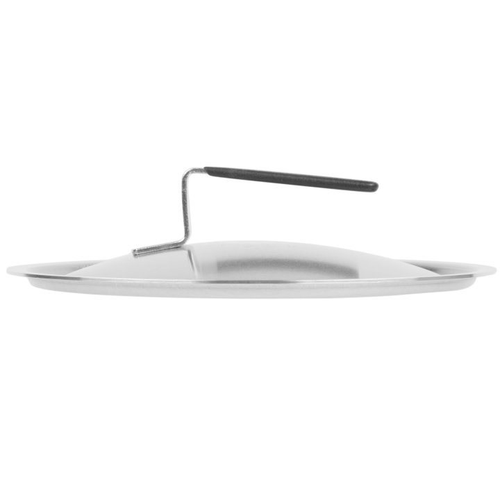 9 3/16-inch Wear-Ever® domed aluminum cover with satin finish and dipped handle
