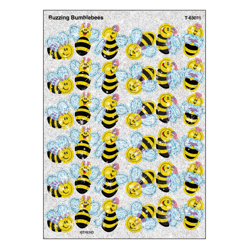 Buzzing Bumblebees Sparkle Stickers®, 72 ct