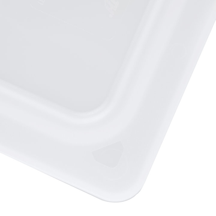 Third-size Super Pan V® flexible steam table hotel pan lid in white