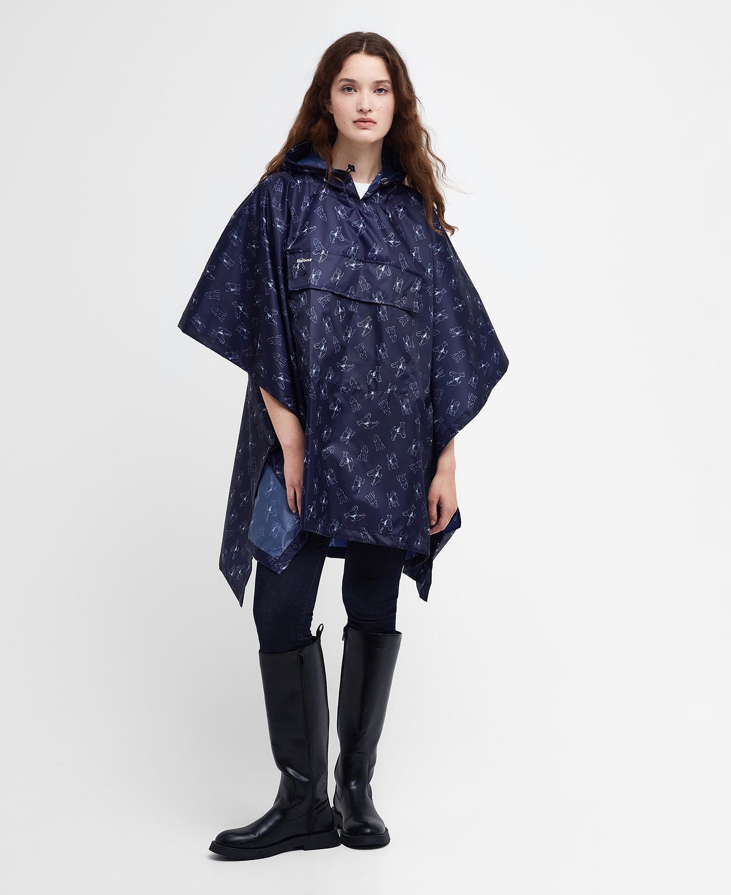 Dog-Print Showerproof Poncho image number 1