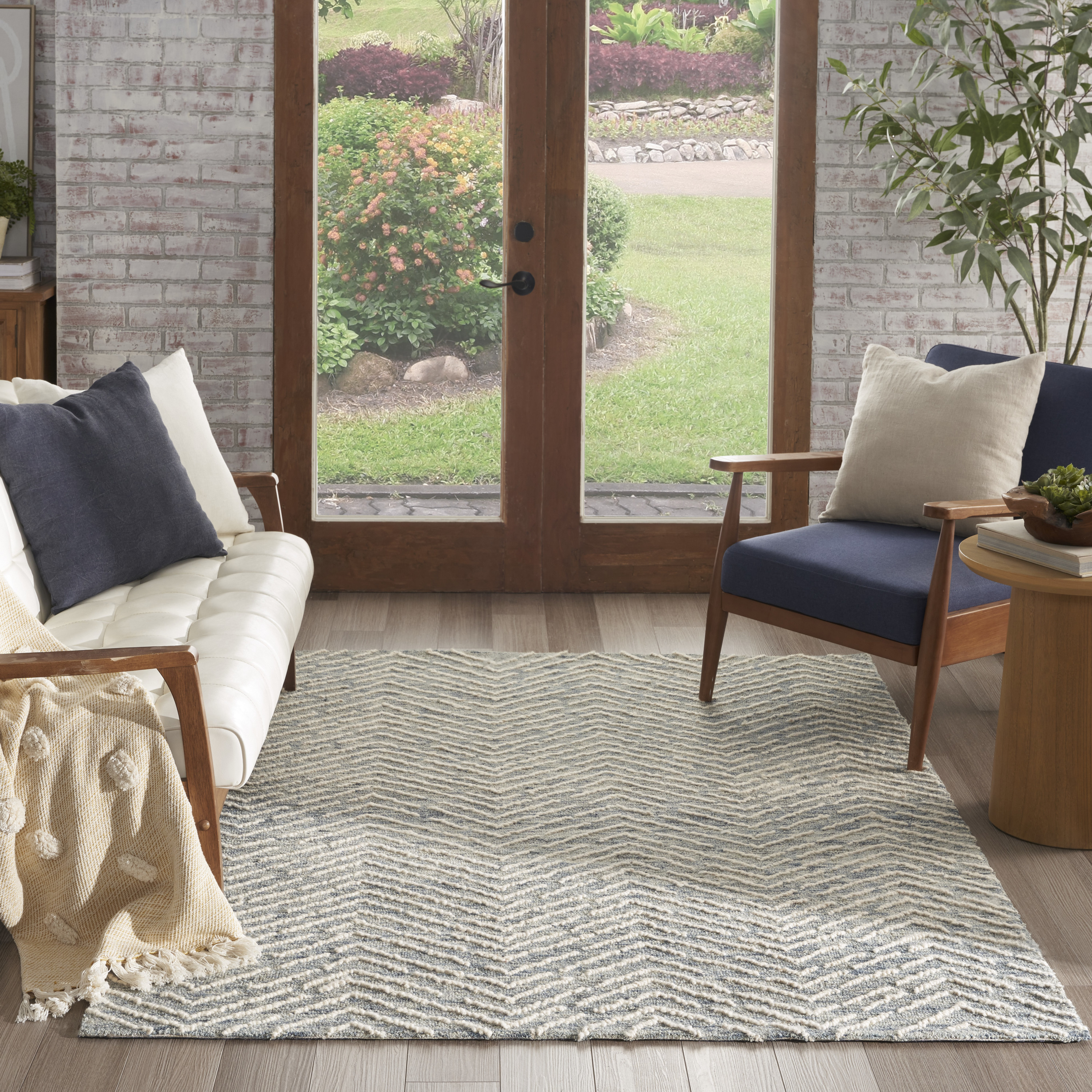 Nourison Colorado 3'9" x 5'9" Indigo Ivory Modern Indoor Rug