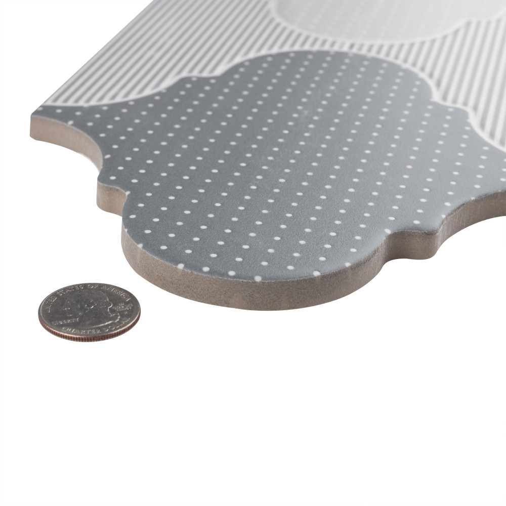 Apreggio Rondo Provenzal Grey 6-1/4 in. x 12-3/4 in. Porcelain Floor and Wall Tile