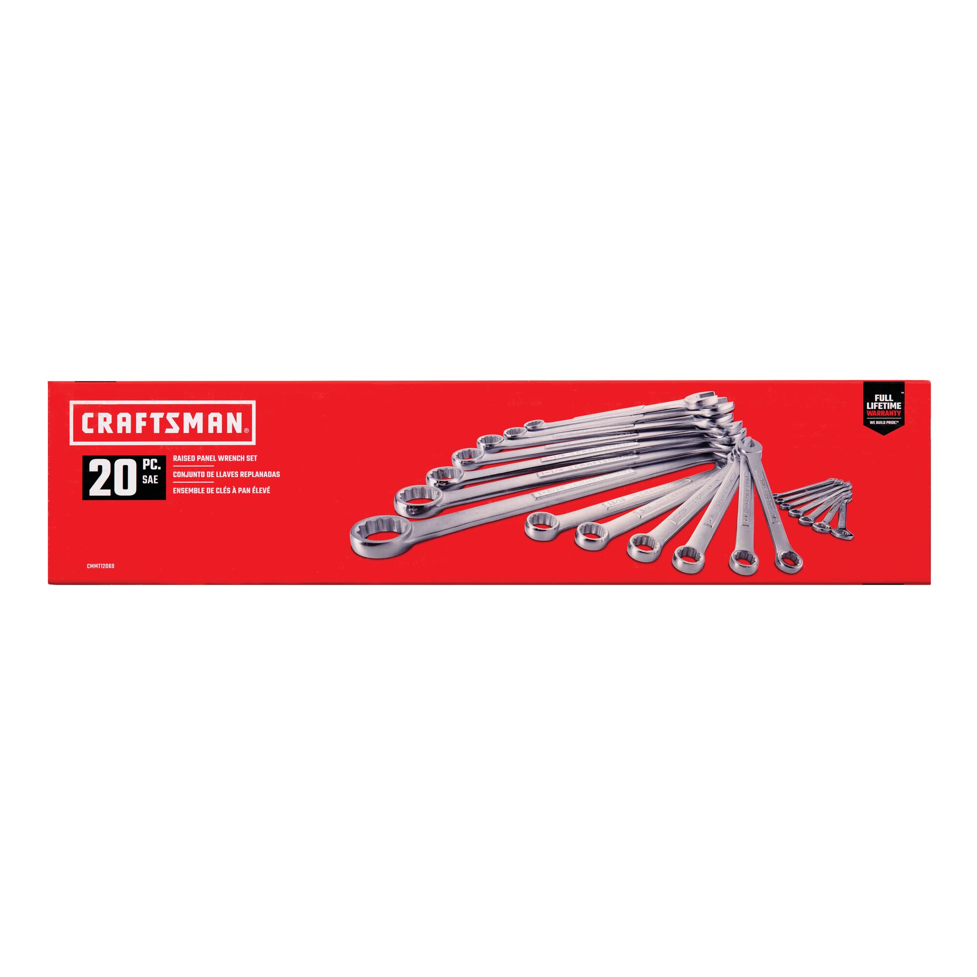 20 piece s a e combination wrench set in cardboard box.