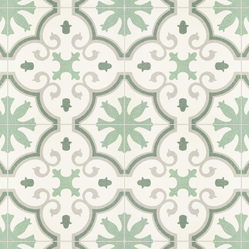 Monteca Green 9.75x9.75 Square Porcelain Floor and Wall Digital Pattern