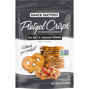 Snack Factory® Pretzel Crisps, Sea Salt & Cracked Pepper, 7.2 Oz