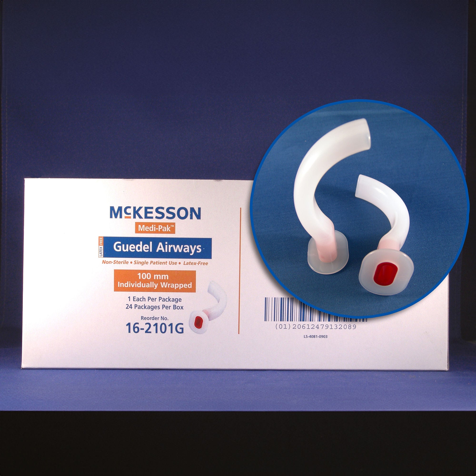 McKesson Guedel Oropharyngeal Airway, Size 1, 60mm Length, ISO 6