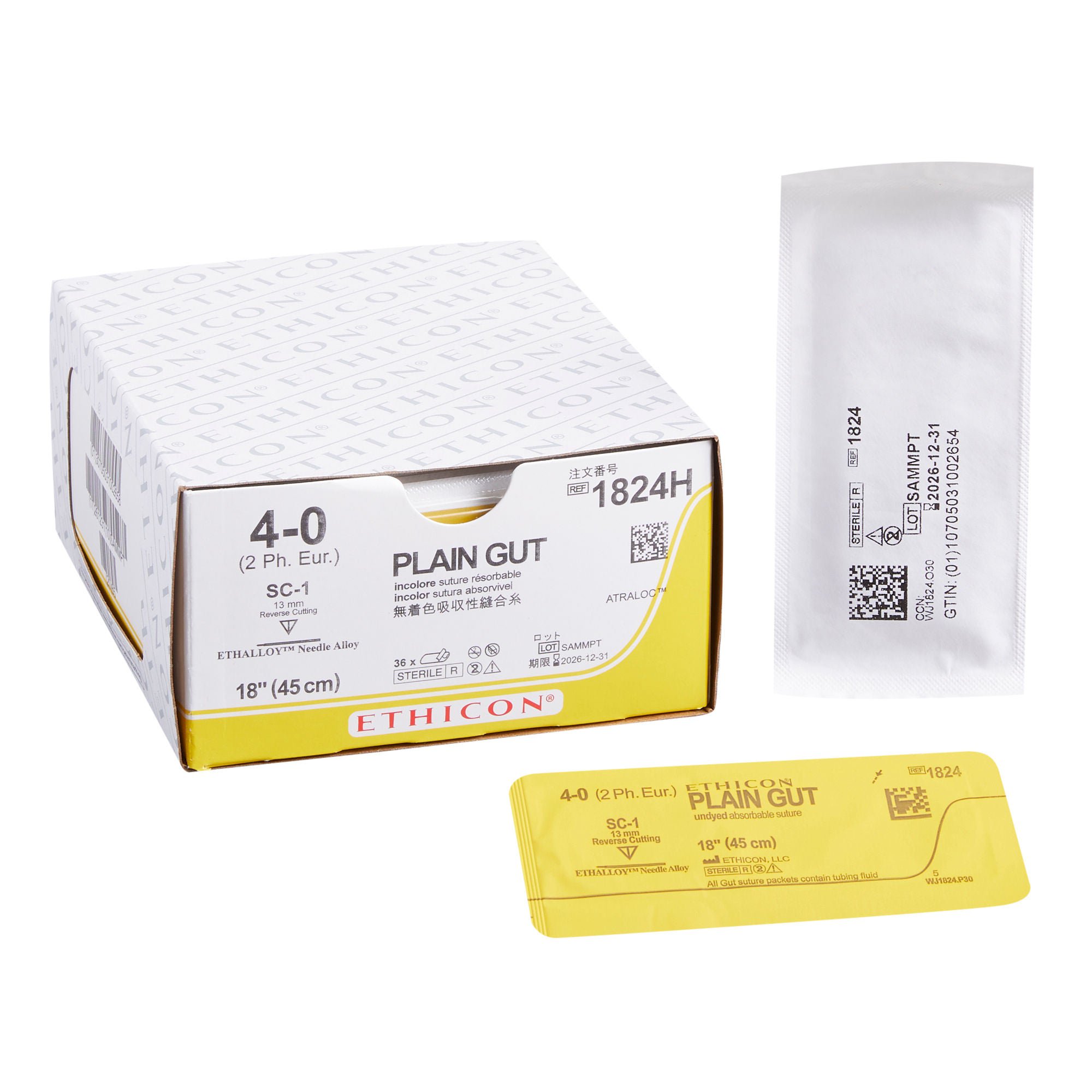 J & J Healthcare Systems SUTURE, GUT PL 4-0 18" SC-1 (36/BX)