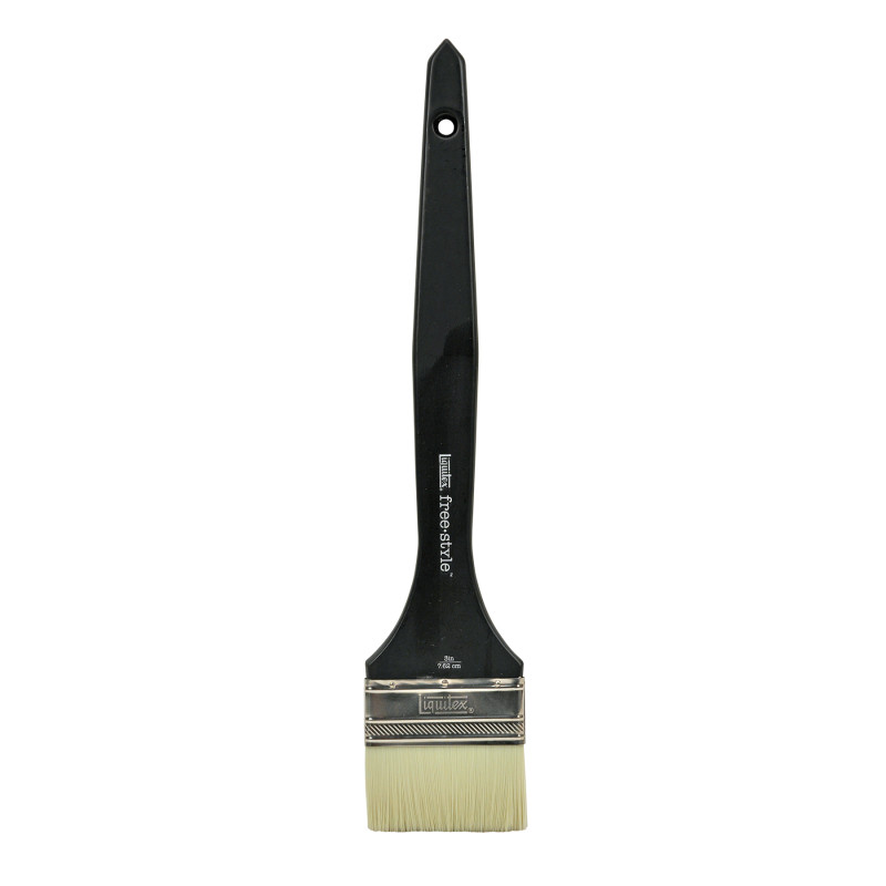Free-Style Large Scale Broad Flat/Varnish Long Handle Brush, 3"