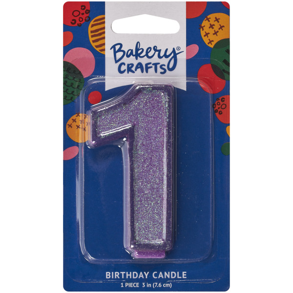 1 Glitter Numeral Candles