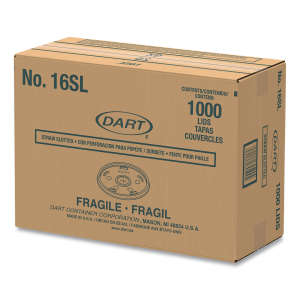 Dart, Plastic Lids, Fits 12 oz to 24 oz Hot/Cold Foam Cups, Straw-Slot Lid, White