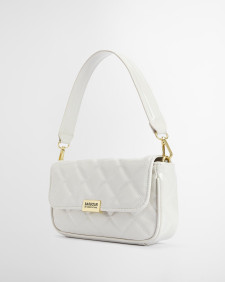 Soho Mini Quilted Crossbody Bag Gloss Silver Birch