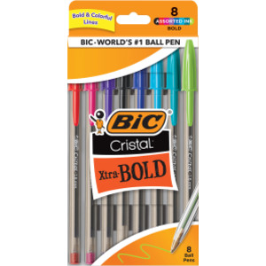 Cristal Xtra Bold Fashion Bold Point (1.6mm) 8-Pack Pouch