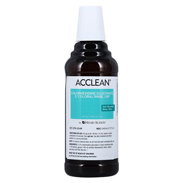 Acclean Oral Rinse 0.12% Chlorhexidine Gluconate 16 oz Mint 16oz/Bottle