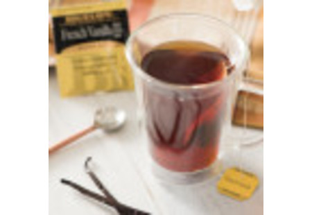 Lifestyle image of a cup of Bigelow French Vanilla Tea