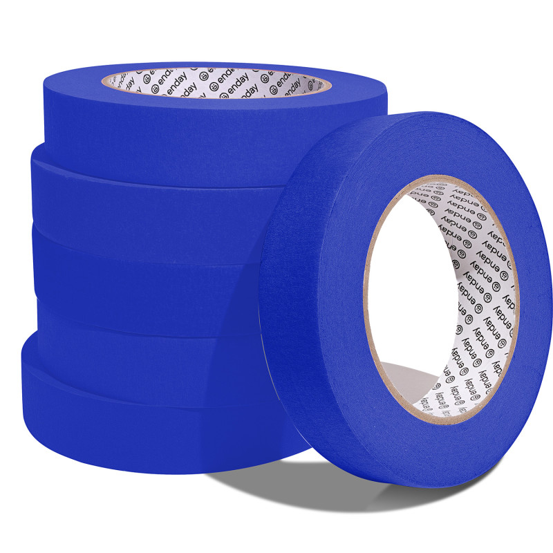 Masking Tape, 1" x 60 Yards, Blue, Pack of 6
