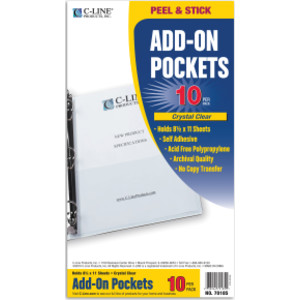 Add-On Filing Pocket, 8-3/4" x 5-1/8", Pack of 10