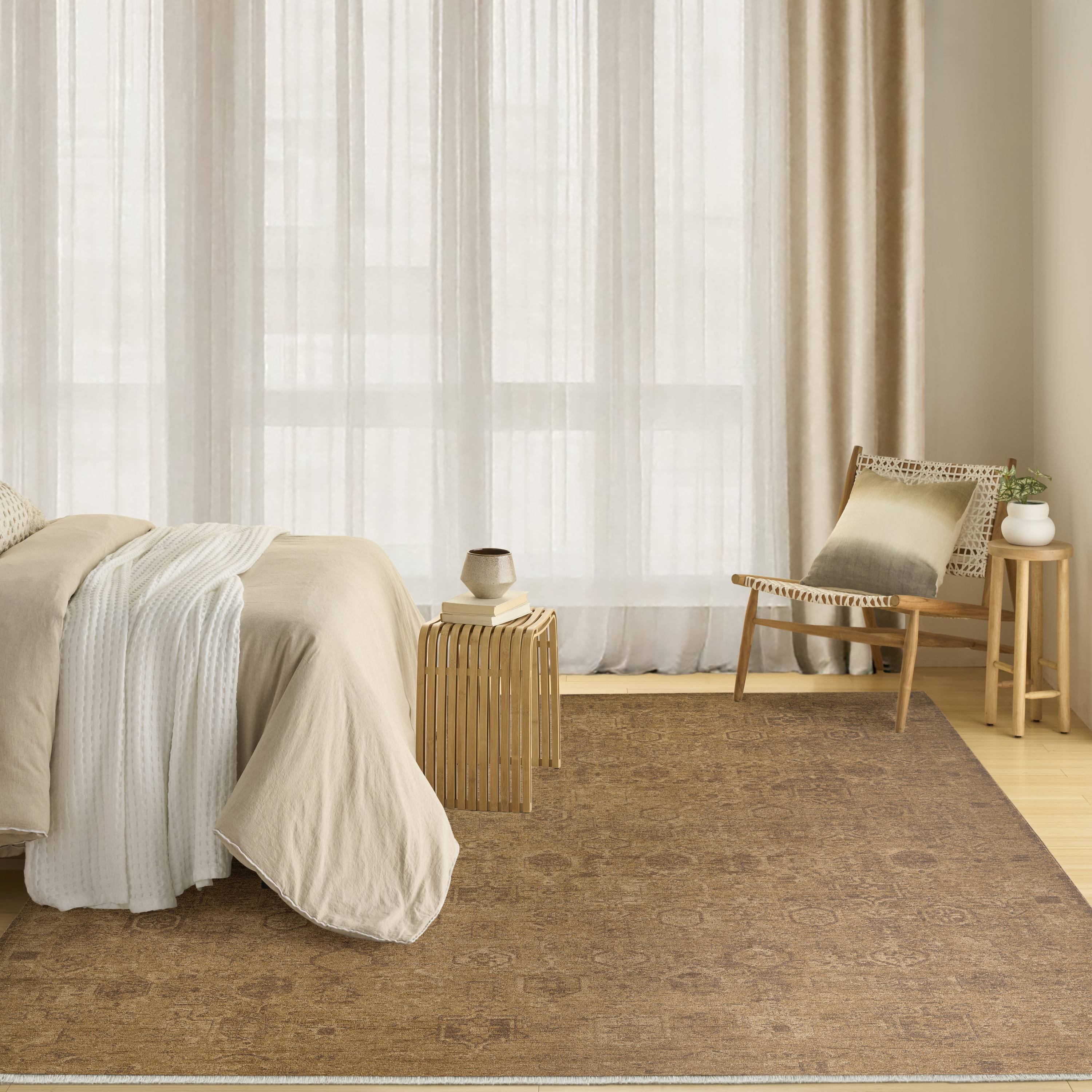 DKNY Pure Shades 7'10" x 9'10" Latte Vintage Indoor Rug