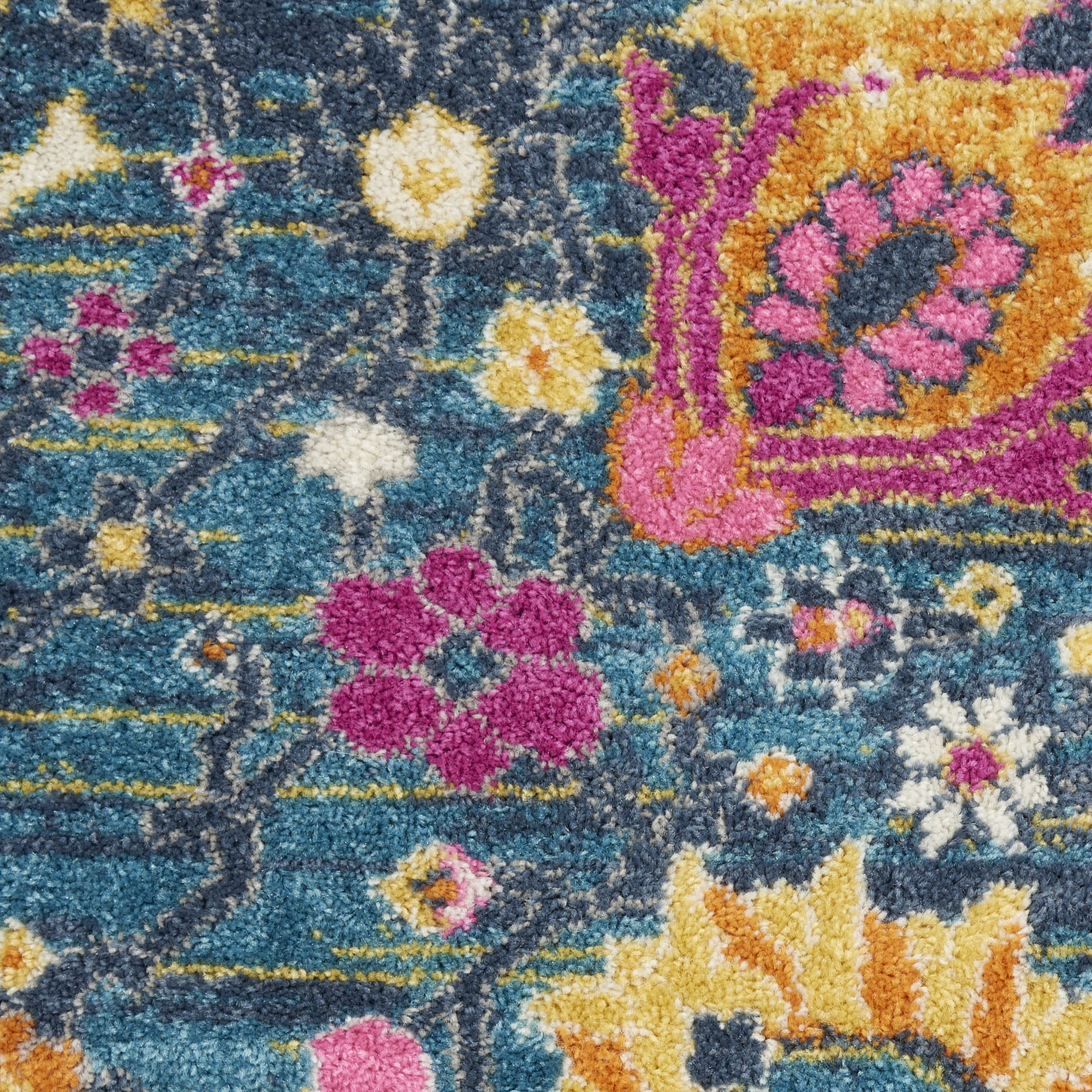 Nourison Passion 8' x Round Denim Bohemian Indoor Rug