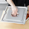 Two-thirds-size 2 ½-inch-deep Super Pan 3® stainless steel steam table pan