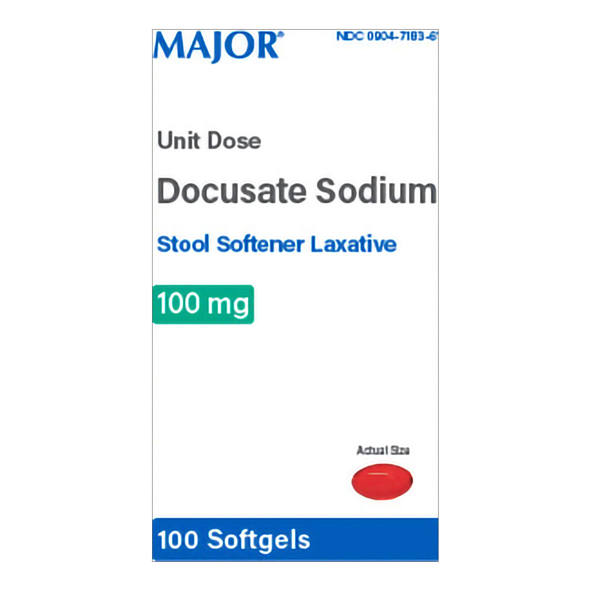 Major Pharmaceuticals DOCUSATE SODIUM, CAP 100MG UD (100/BX)
