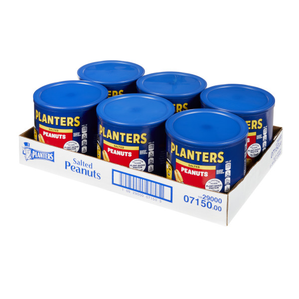 PLANTERS(r) Peanuts Salted 6/56oz . C1RM - Front Right Open Case (Hi Res)