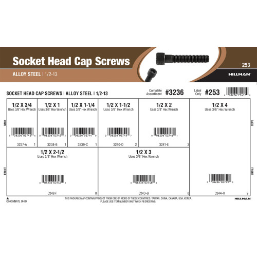 Socket-Head Cap Screws Assortment (1/2