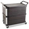 Rubbermaid Commercial, Xtra™, Enclosed End Panels on 3 Sides, Utility Cart, Black