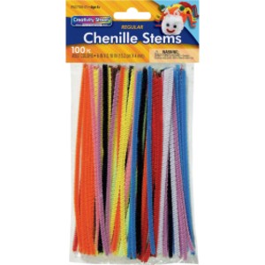Regular Stems, Assorted Colors, 6" x 4 mm, 100 Count