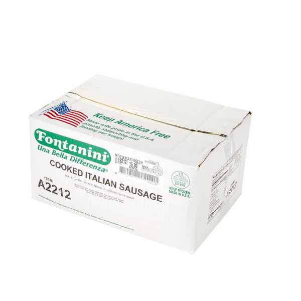 FONTANINI(r) Mild Italian Sausage Topping, Cooked, Crumble, 32-38/oz, 3/5 lb . C1RA - Front Right Closed Case (Hi Res)