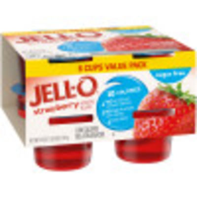 Jell-O Strawberry Sugar Free Gelatin Snacks Value Pack, 8 ct Cups