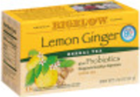 Lemon Ginger Herbal Tea + Probiotics - Case of 6 boxes - total of 108 tea bags