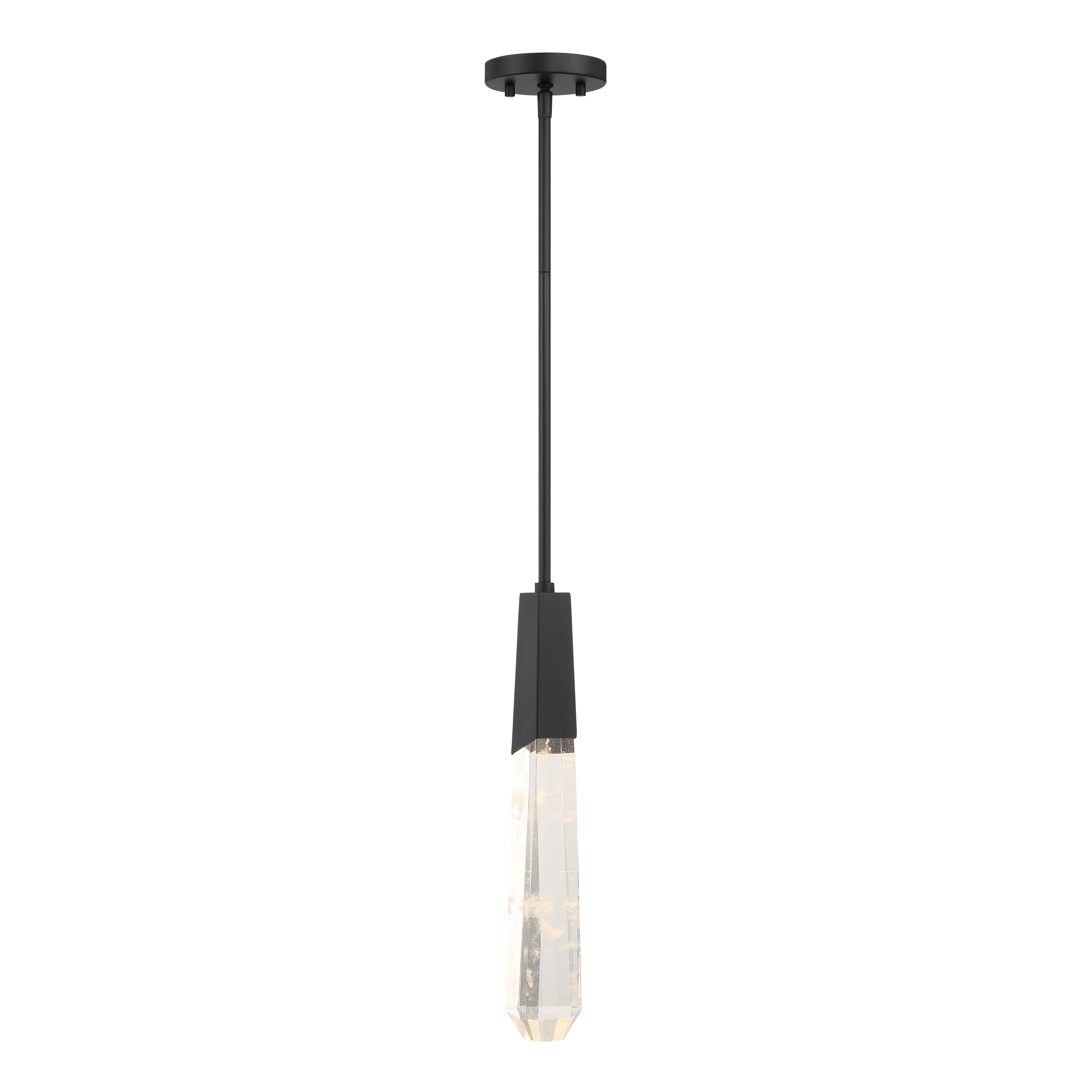 The Drifting Droplets pendant combines modern minimalism with organic elegance. Its slender profile and faux rock crystal shade create a jewelry-like focal point, perfect for intimate spaces or clustered installations. - alternate view
