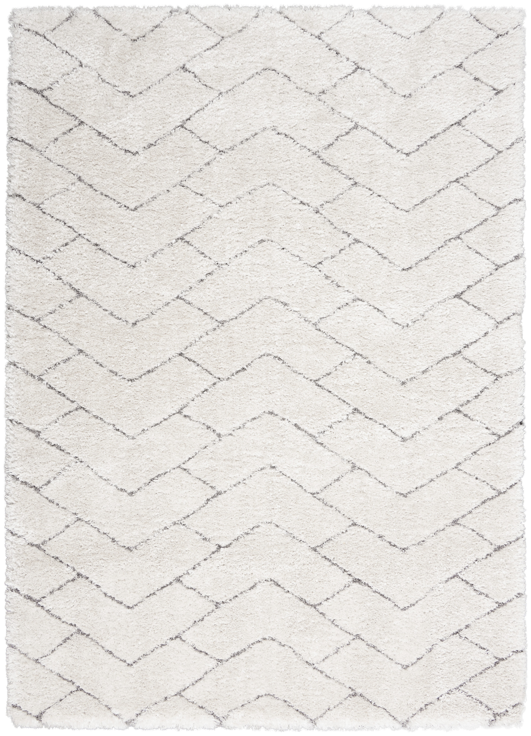 Nourison Dreamy Shag 5'3" x 7'3" Ivory Grey Shag Indoor Rug