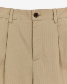 Herringbone Cotton Trousers Sand