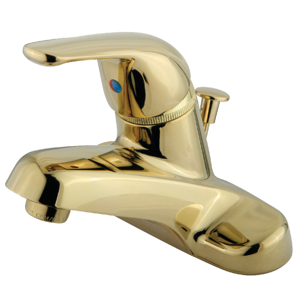 Single-Handle 3-Hole Deck Mount 4-Inch Centerset Bathroom Faucet with ABS Pop-Up Drain, Polished Brass with 3 Finish Options Single-Handle 3-Hole Deck Mount 4-Inch Centerset Bathroom Faucet with ABS Pop-Up Drain, Polished Brass with 3 Finish Options