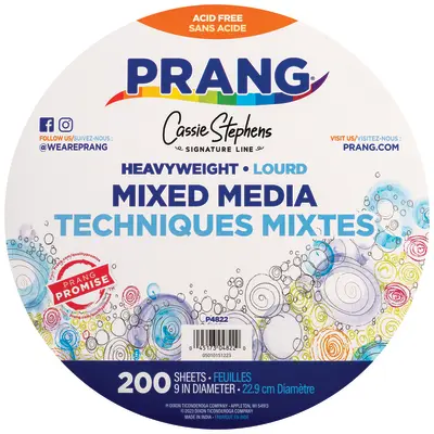 Prang Mixed Media Paper Circles By Cassie Stephens, White, 9” Diameter, 200 Sheets